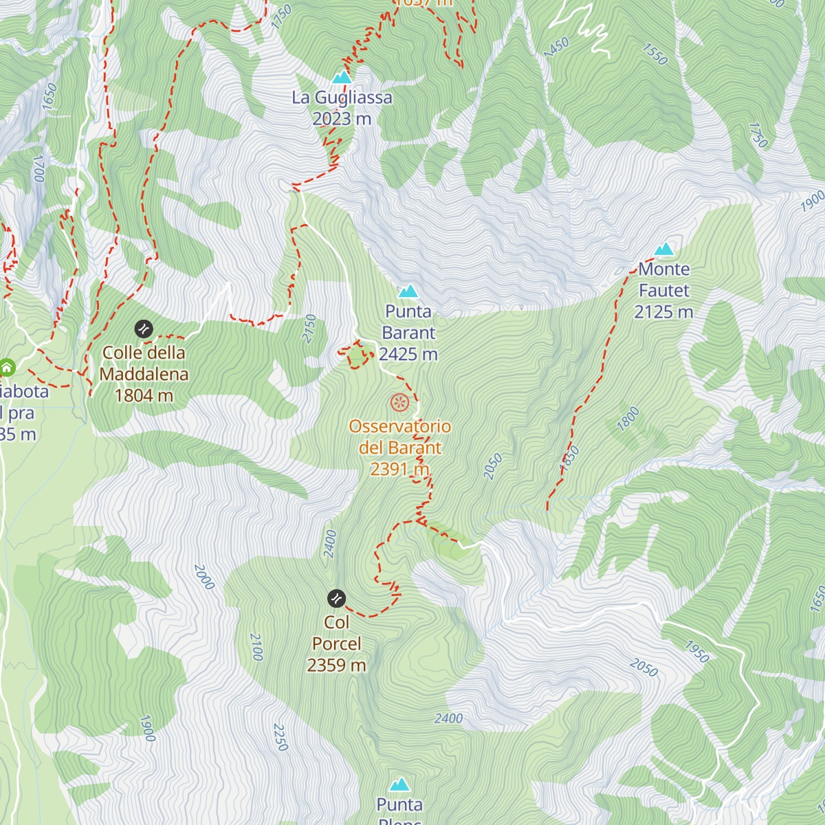 Rifugio Barant map