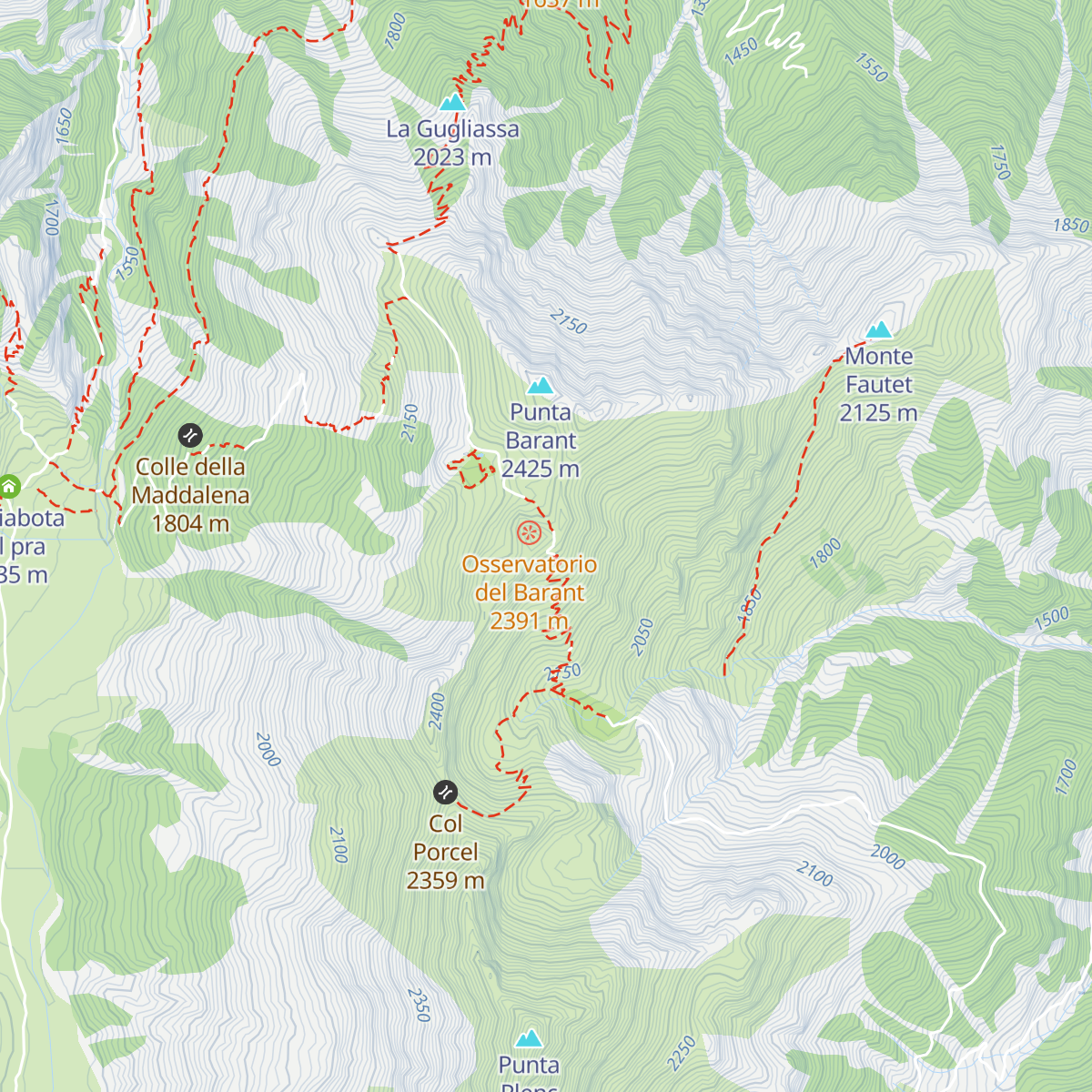 Rifugio Barant map