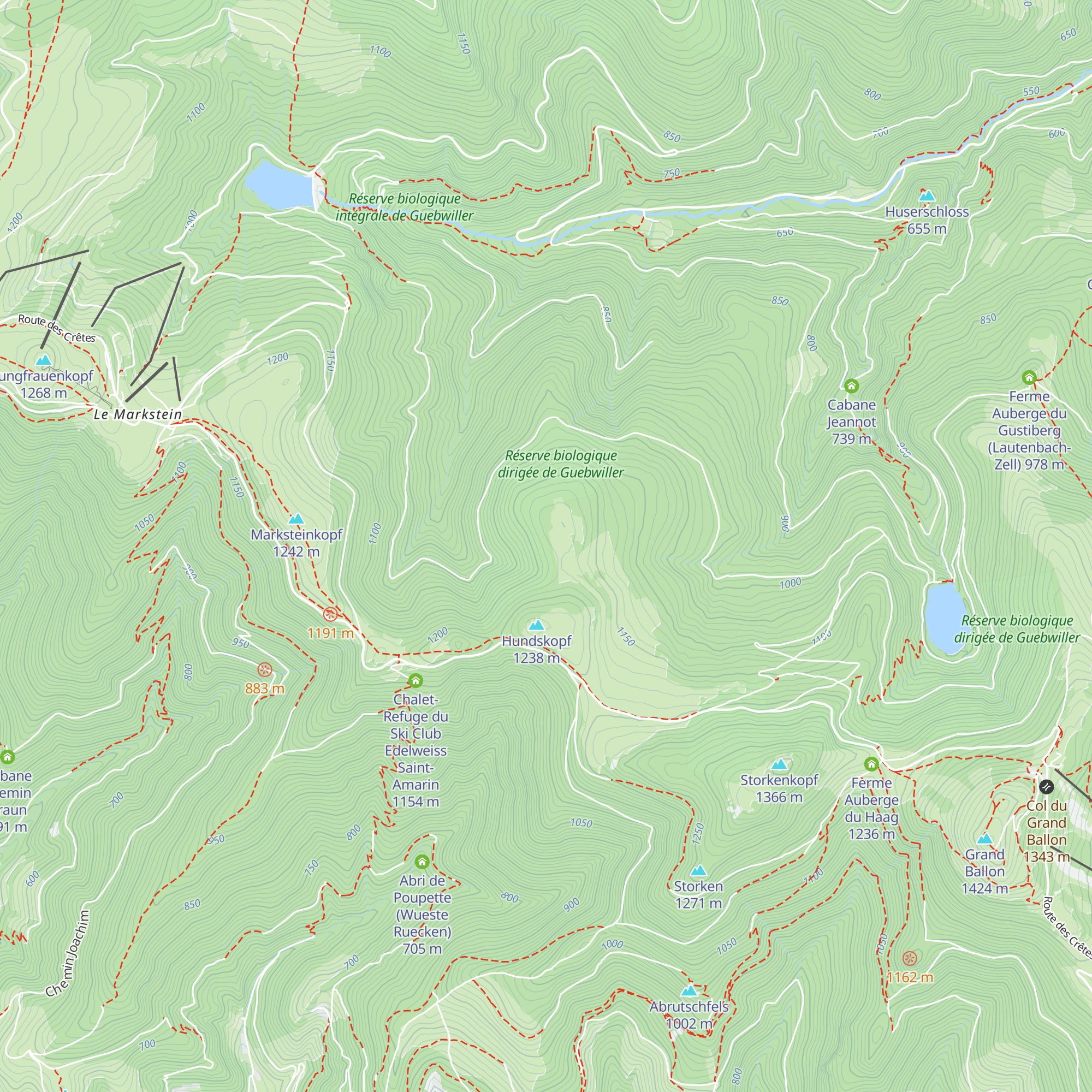 Refuge Mordfeld Hundskopf map