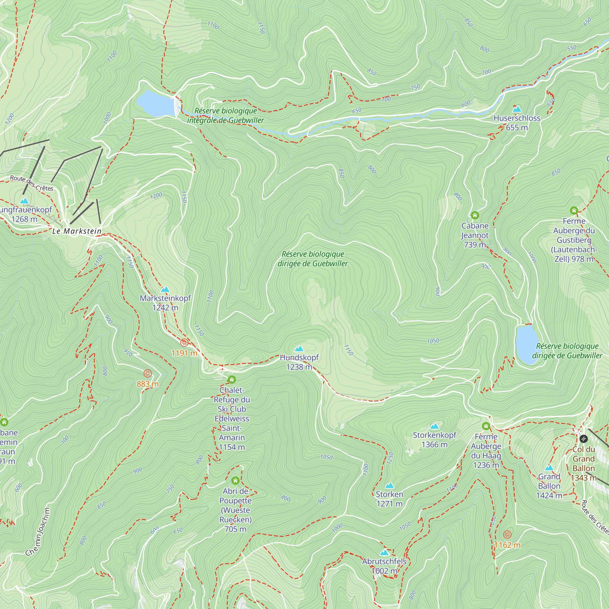 Refuge Mordfeld Hundskopf map