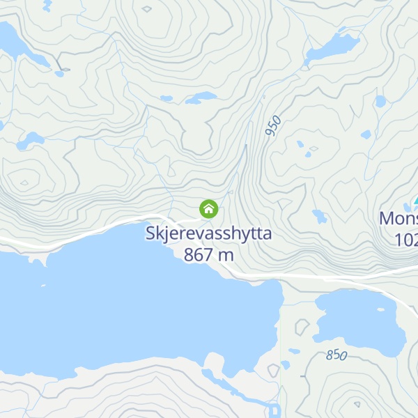 Map of Skjerevasshytta