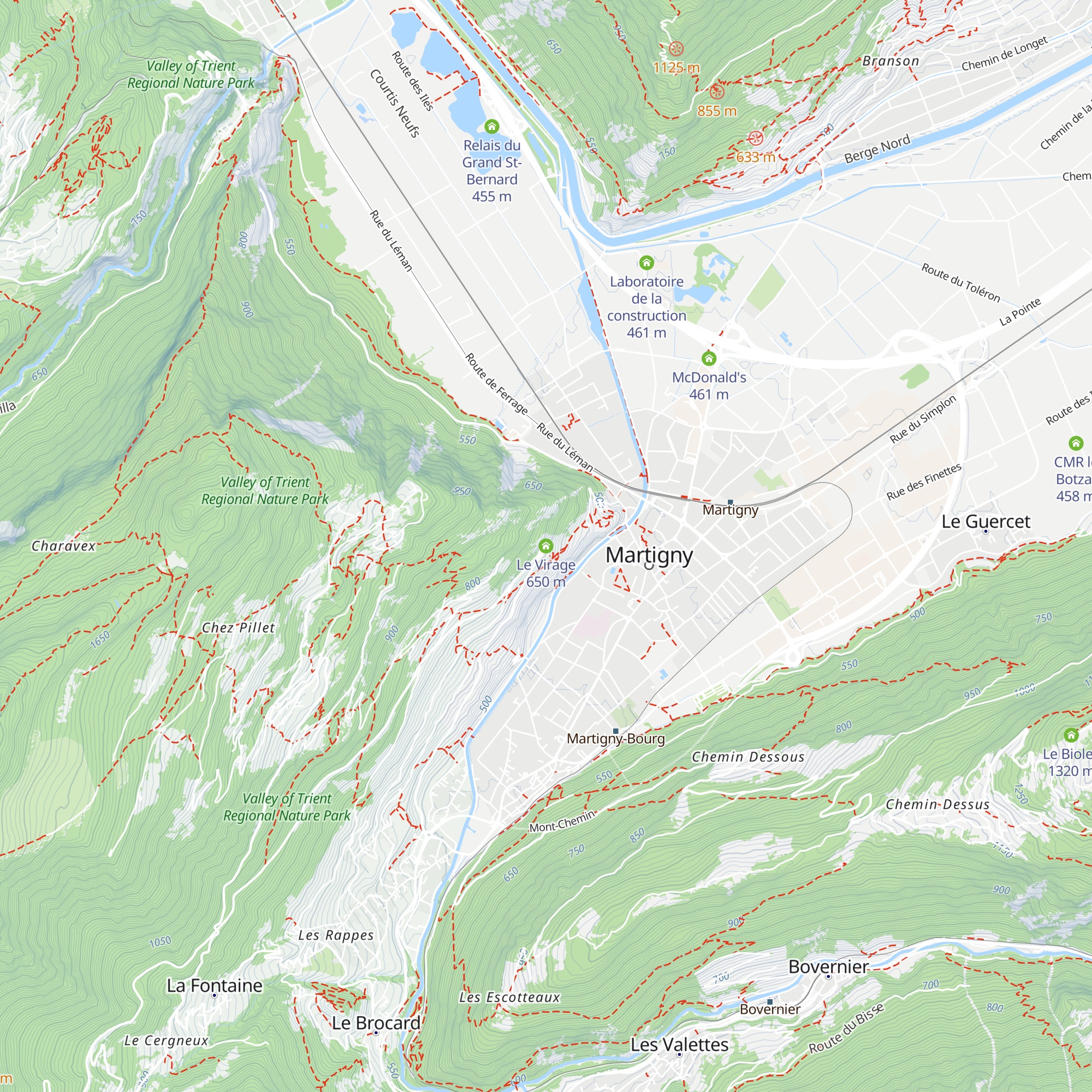 Le Virage map