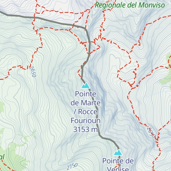 Map of Pointe de Marte / Rocce Fourioun