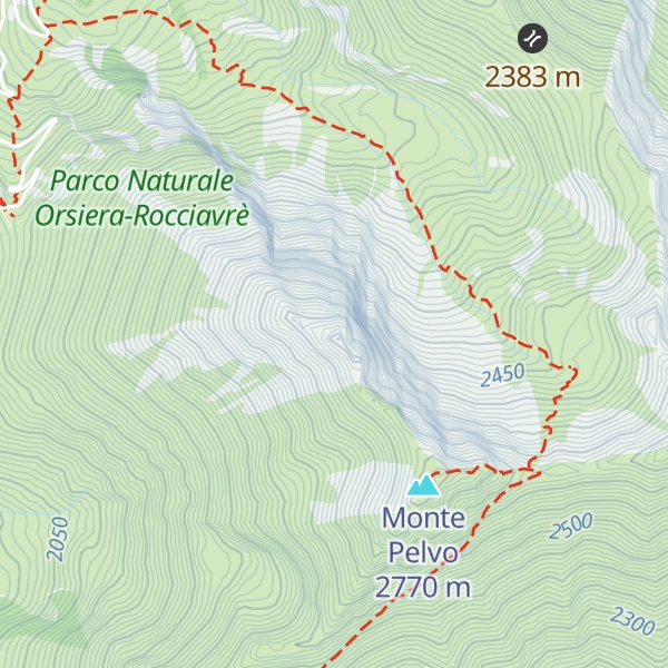 Map of Monte Français Pelouxe
