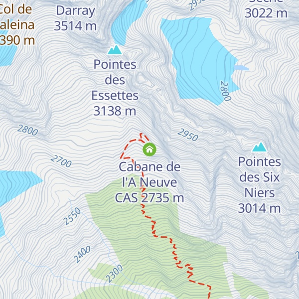 Map of Cabane de l'A Neuve CAS