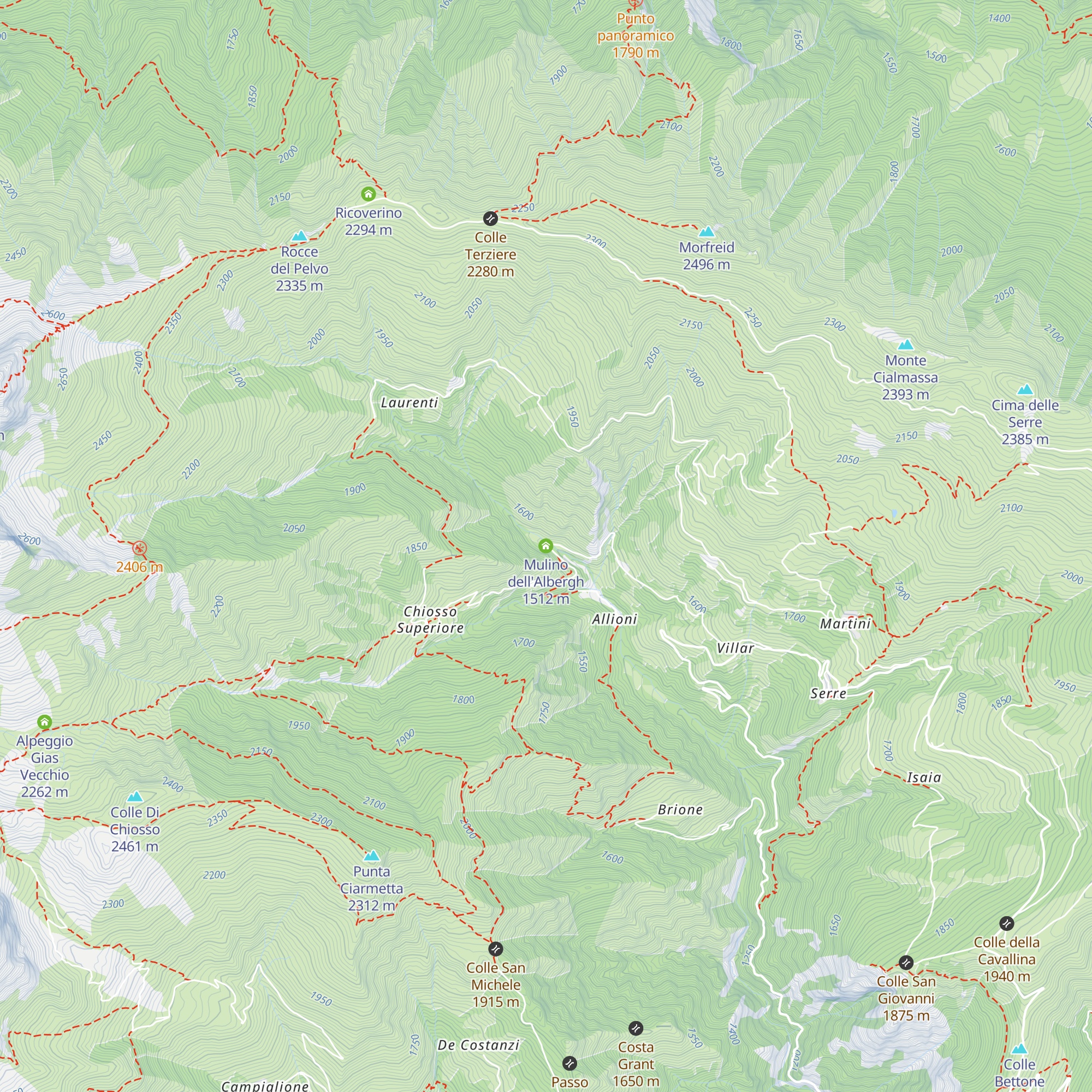 Mulino dell'Albergh map