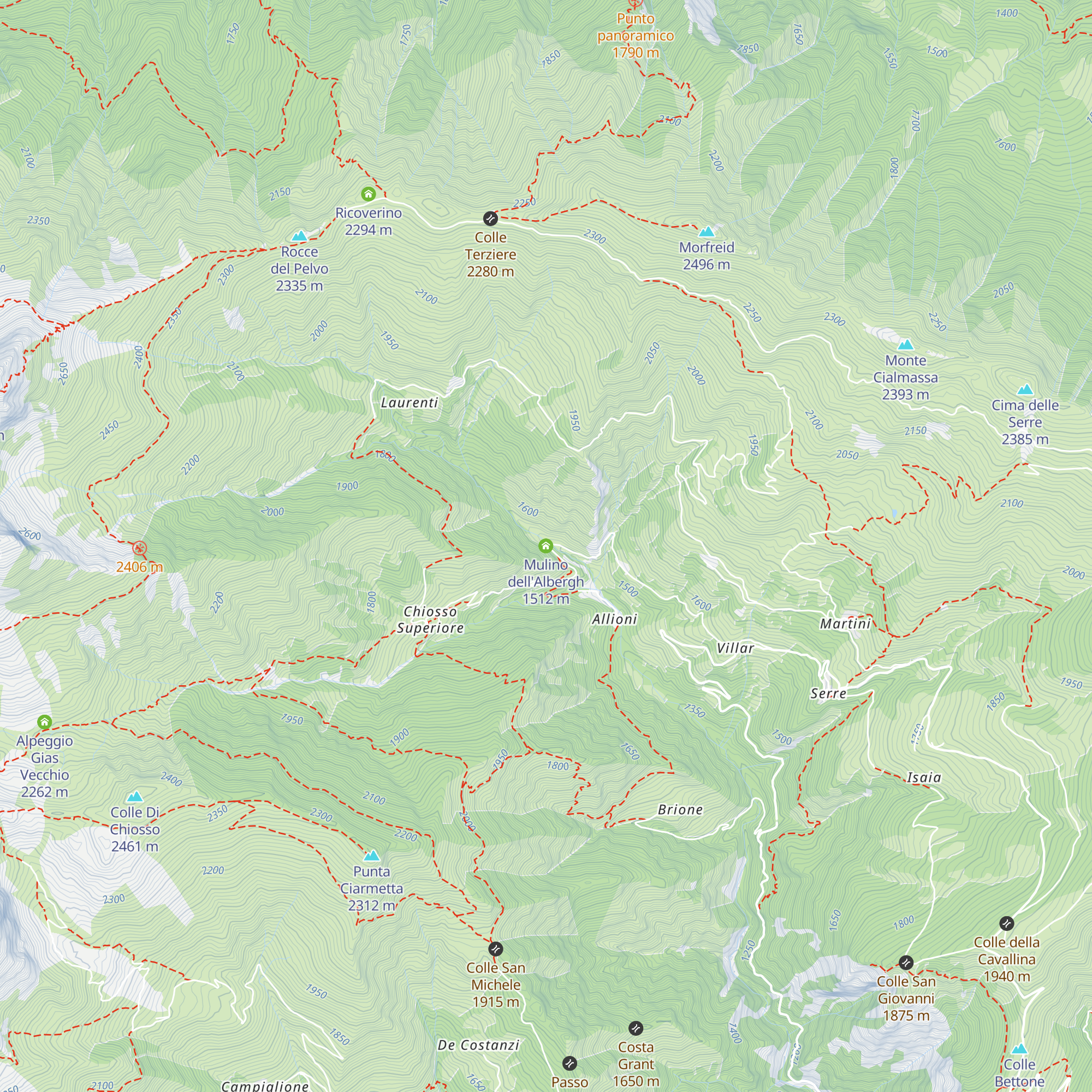 Mulino dell'Albergh map