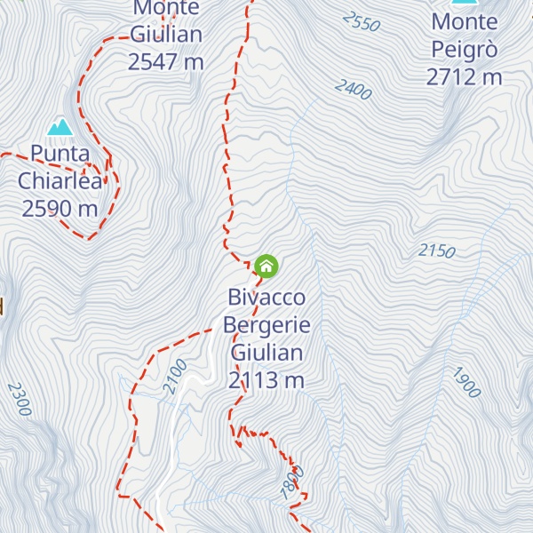 Map of Bivacco Bergerie Giulian