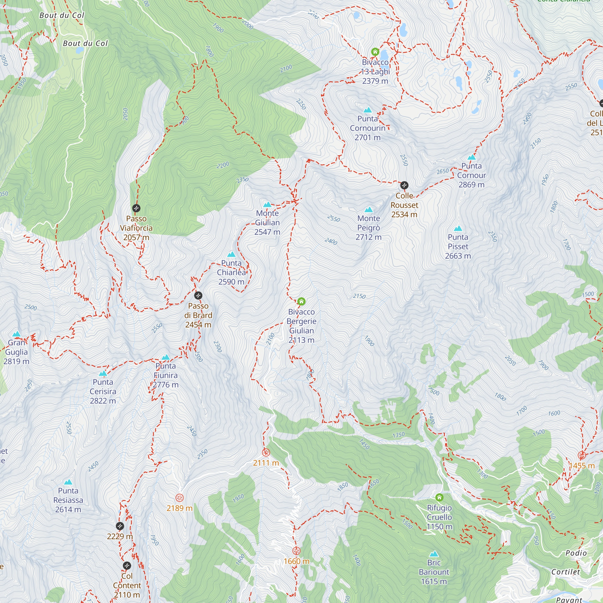 Bivacco Bergerie Giulian map