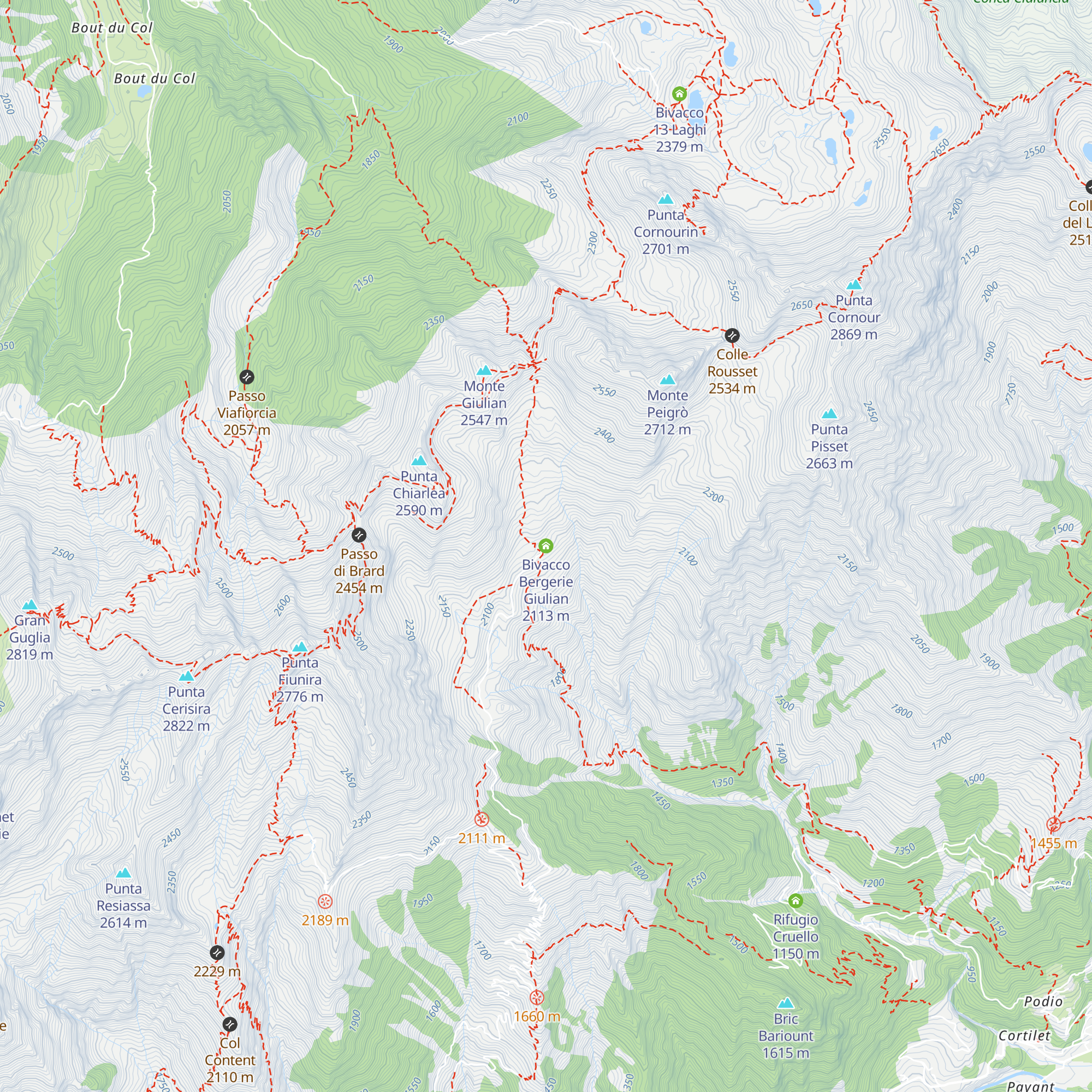 Bivacco Bergerie Giulian map
