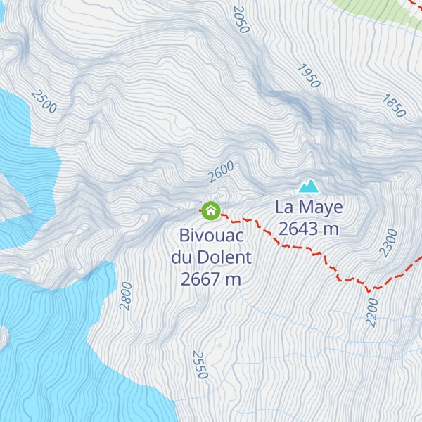 Map of Bivouac du Dolent