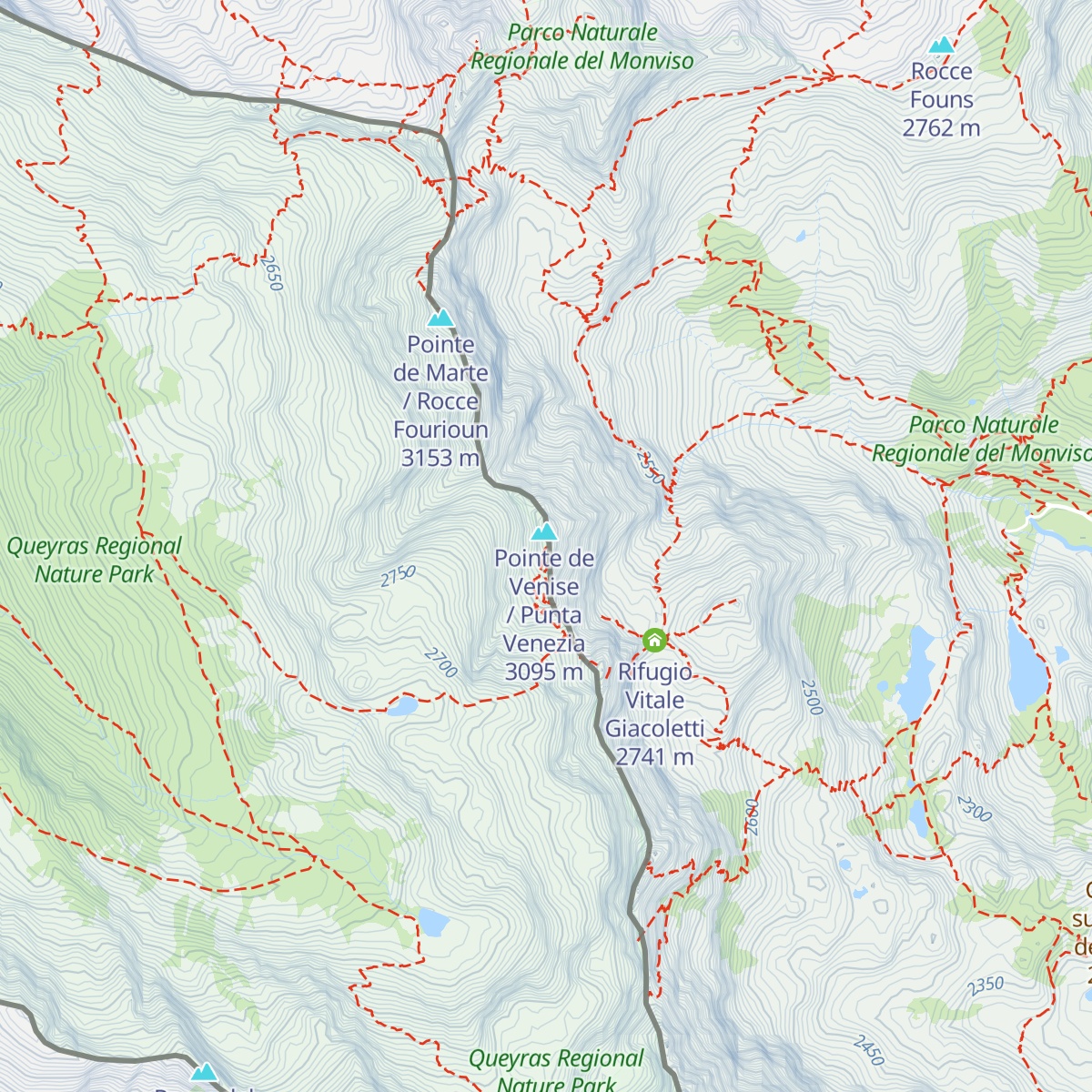 Bivacco di punta Venezia map
