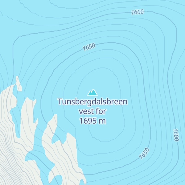 Map of Tunsbergdalsbreen vest for