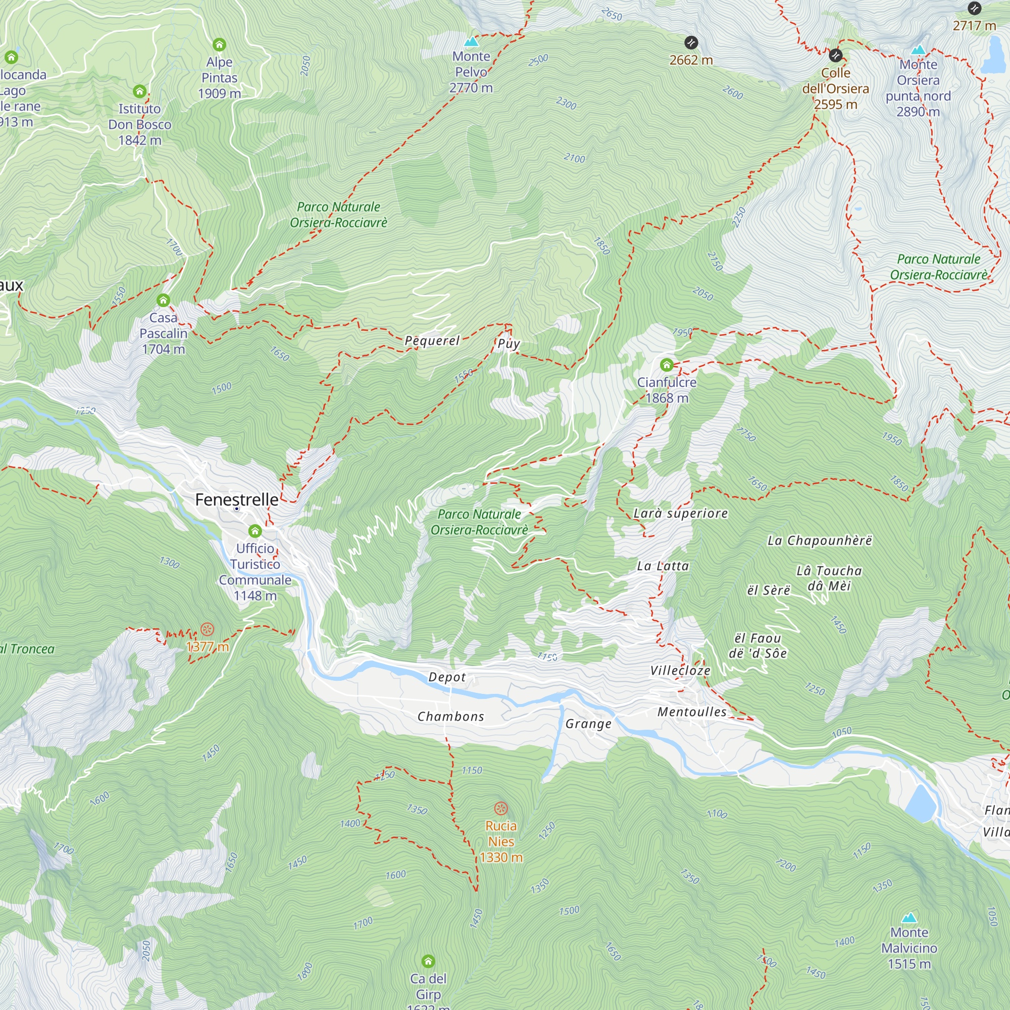 Ex stazione funivia Depot - Pra Catinat map