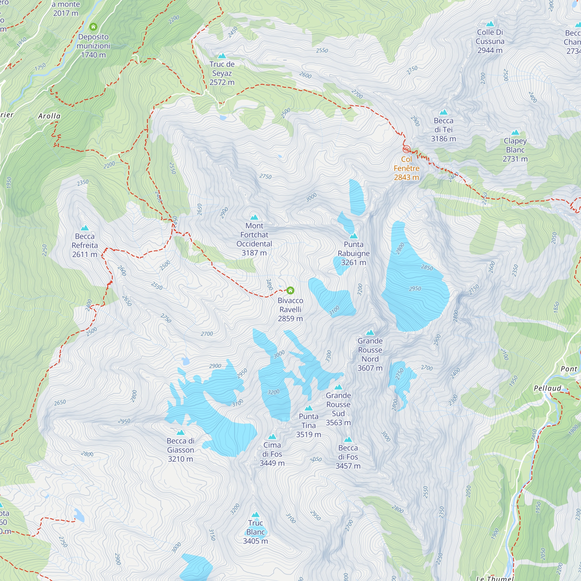 Bivacco Ravelli map