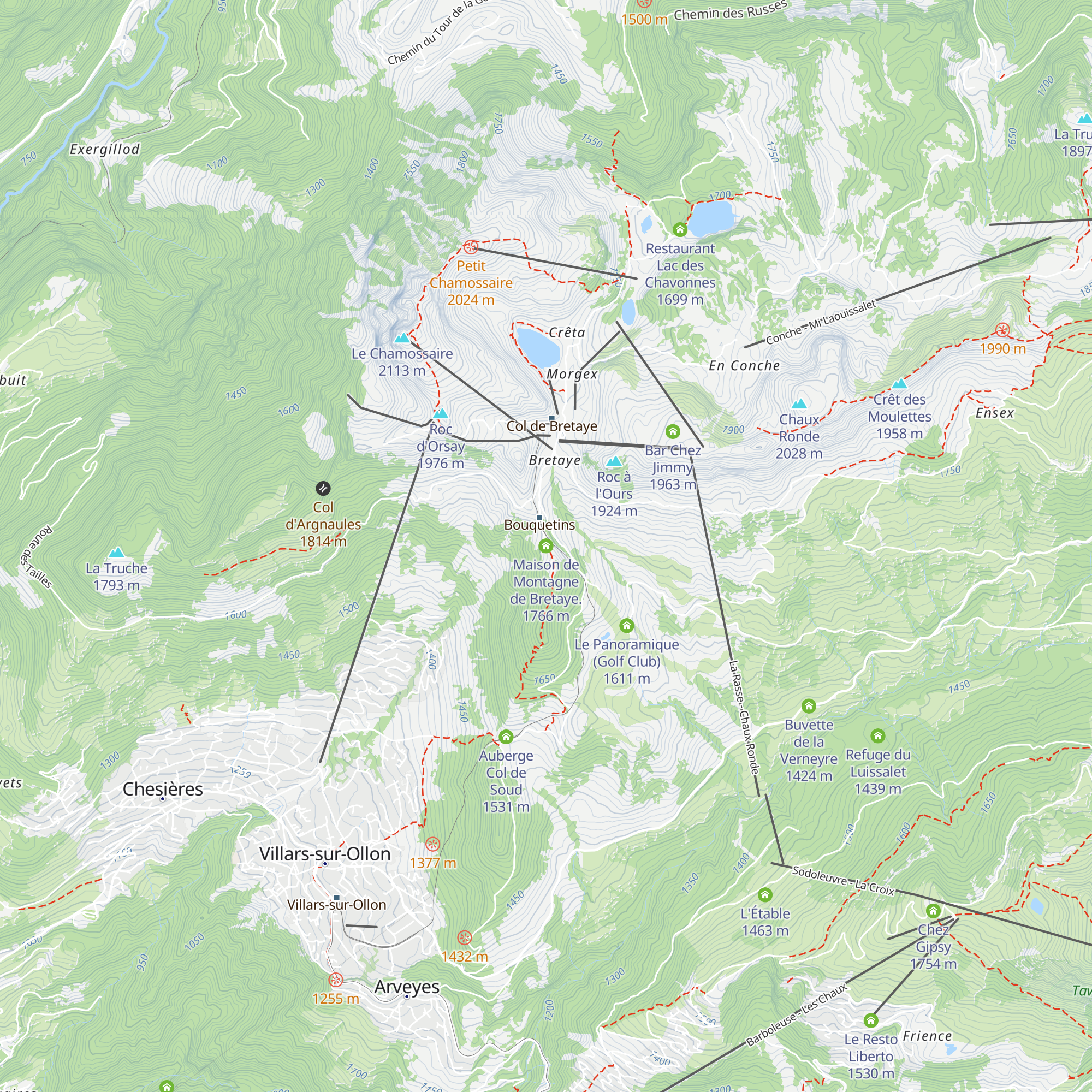Maison de Montagne de Bretaye. map