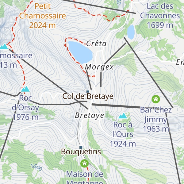 Map of Restaurant Col de Bretaye