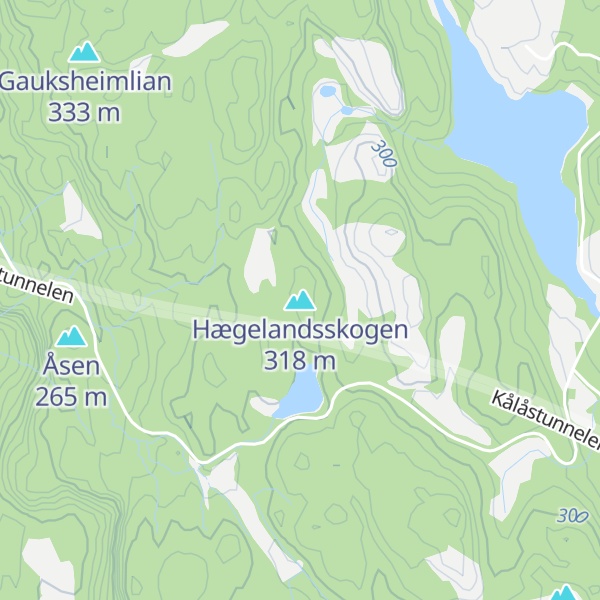 Map of Hægelandsskogen