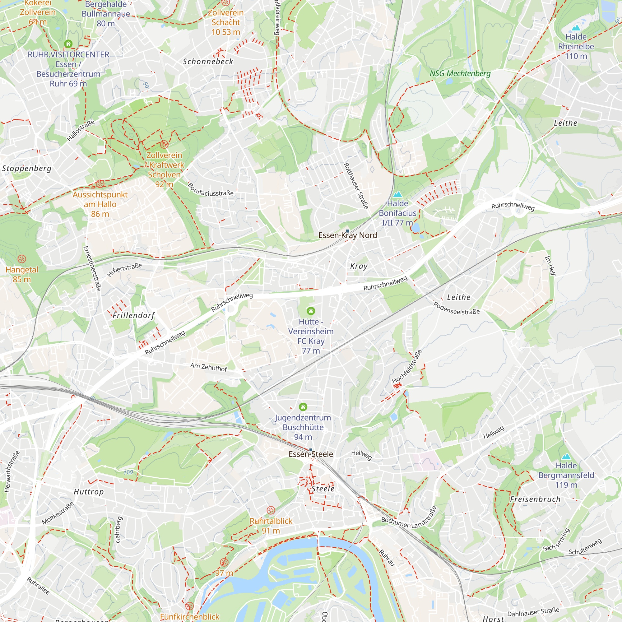 Hütte - Vereinsheim FC Kray map