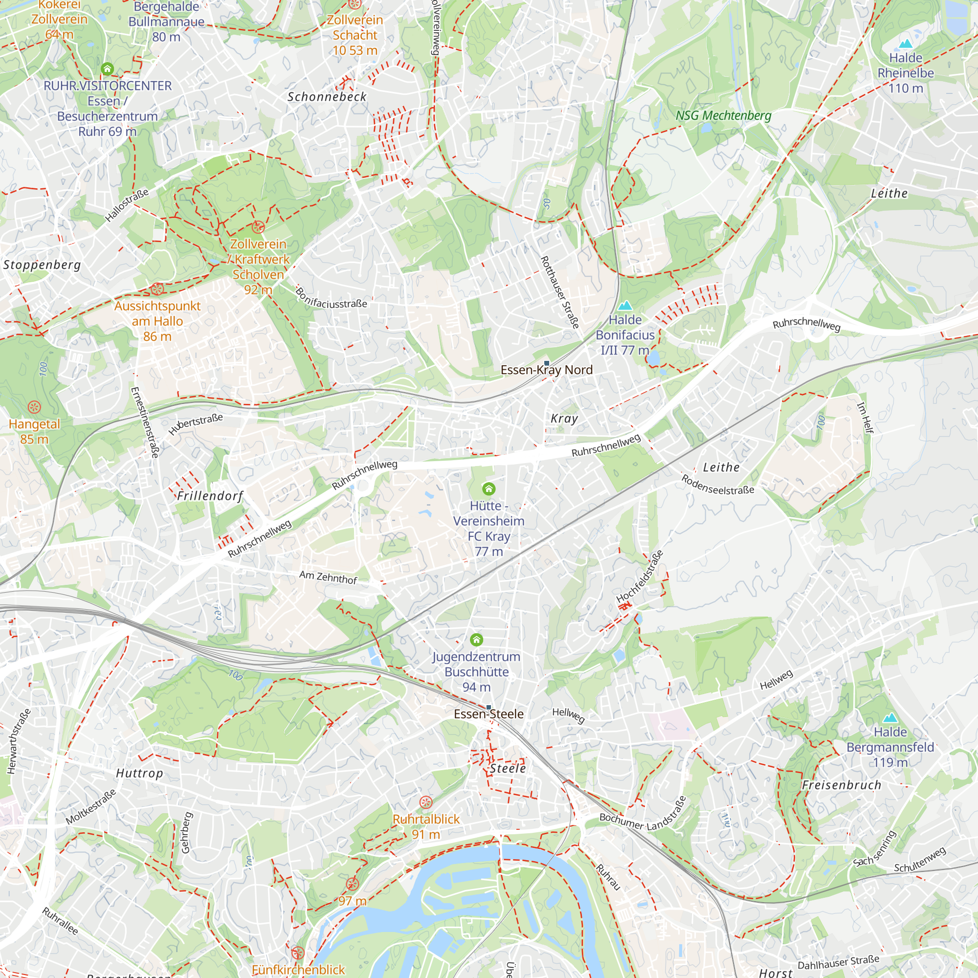 Hütte - Vereinsheim FC Kray map