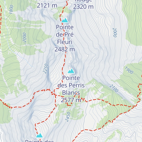 Map of Pointe des Perris Blancs