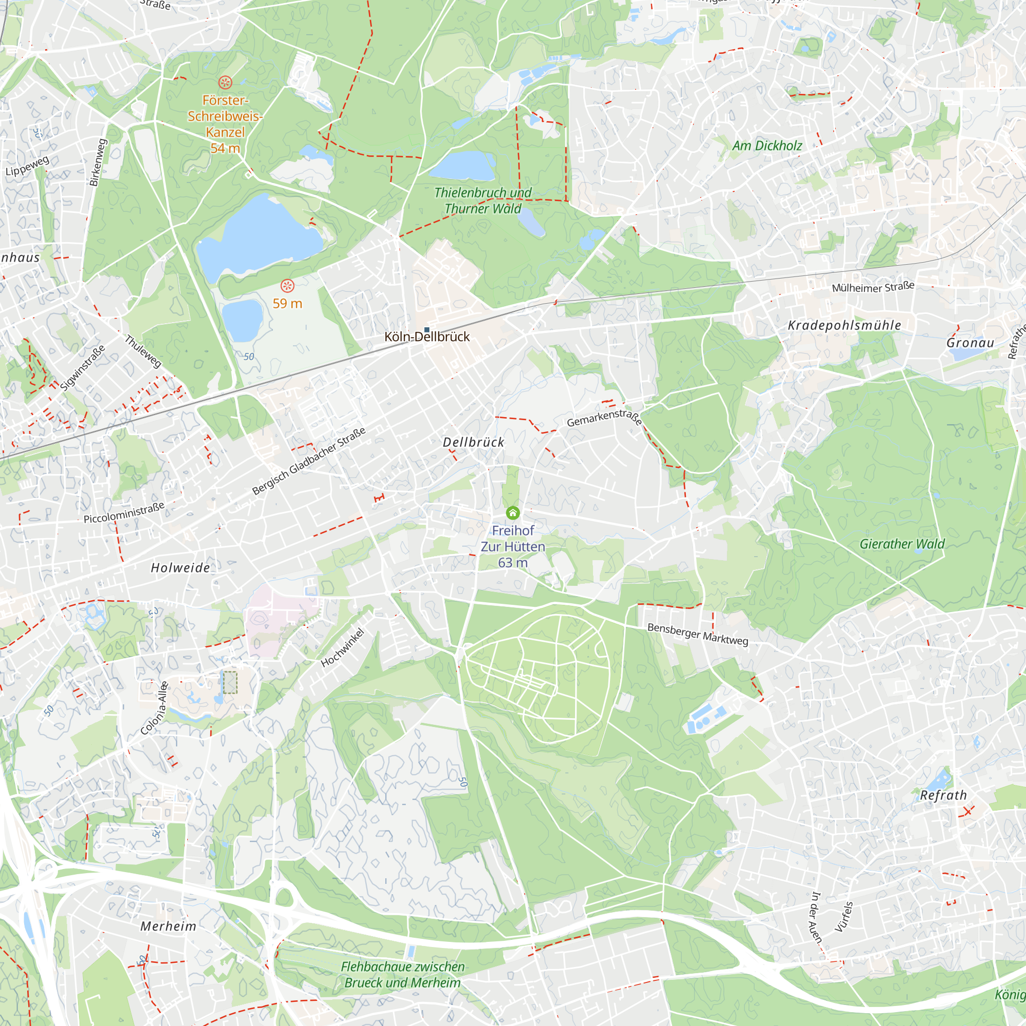 Freihof Zur Hütten map