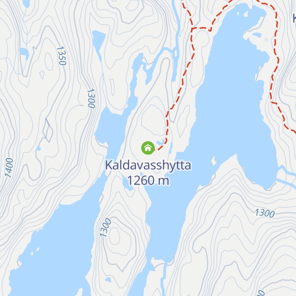 Map of Kaldavasshytta