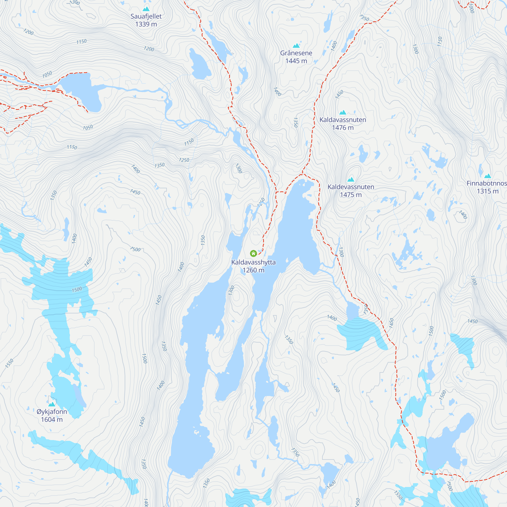 Kaldavasshytta map