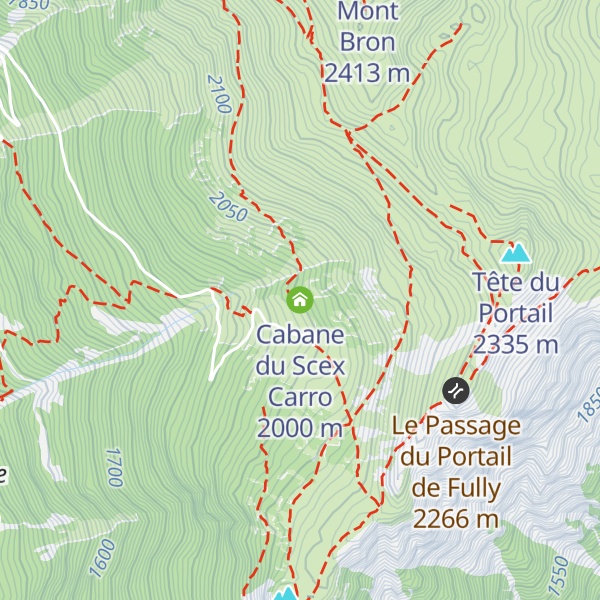Map of Cabane du Scex Carro