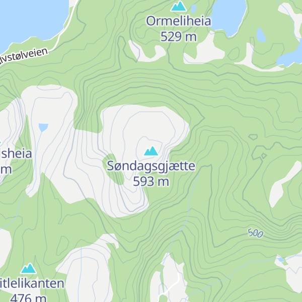 Map of Søndagsgjætte