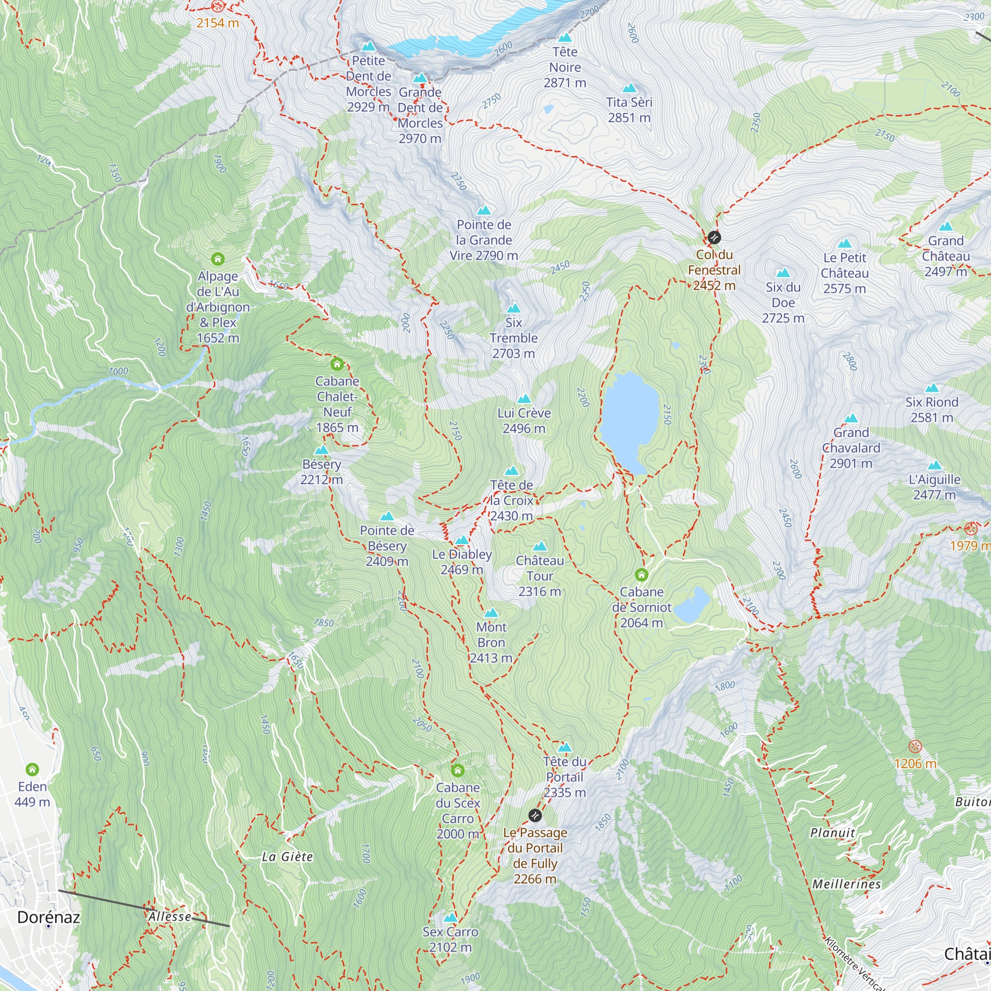 Cabane du Demècre map