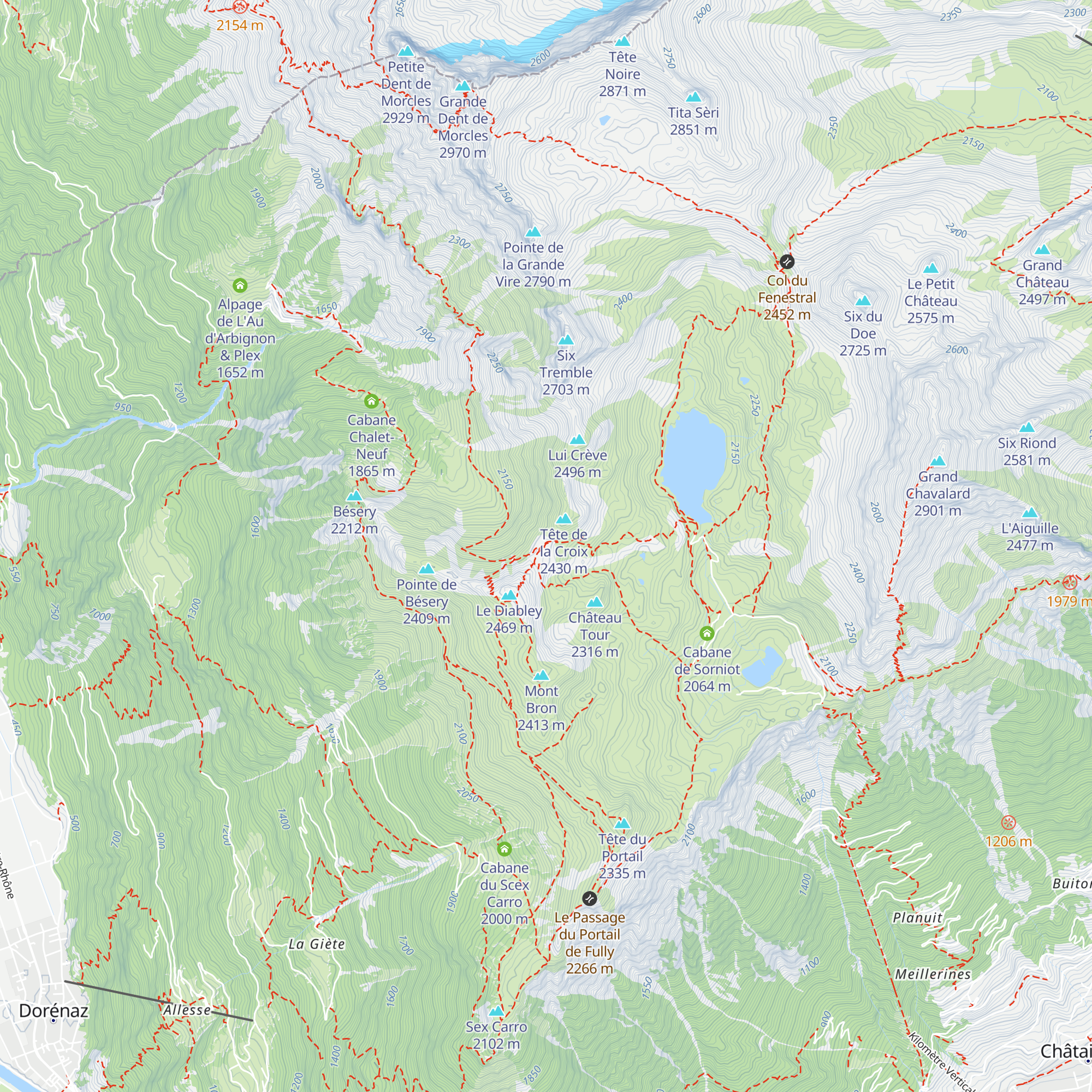 Cabane du Demècre map