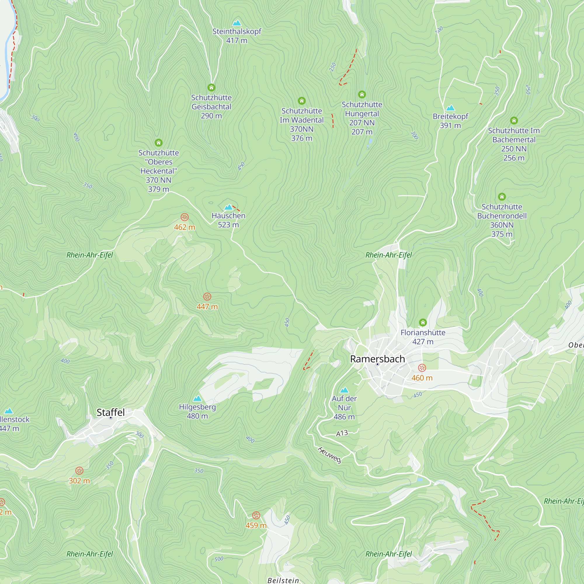 Schutzhütte am Martinskreuz map