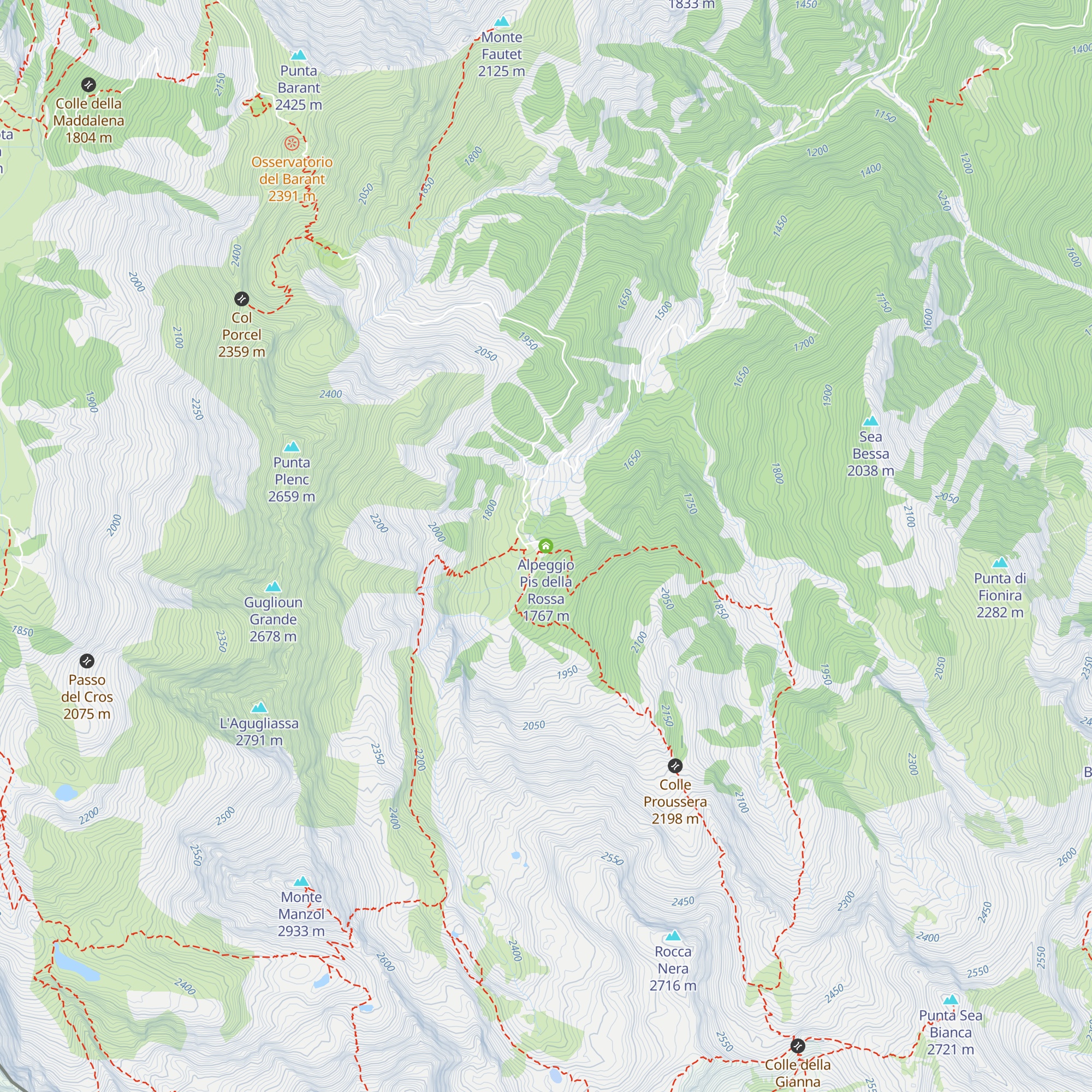 Alpeggio Pis della Rossa map