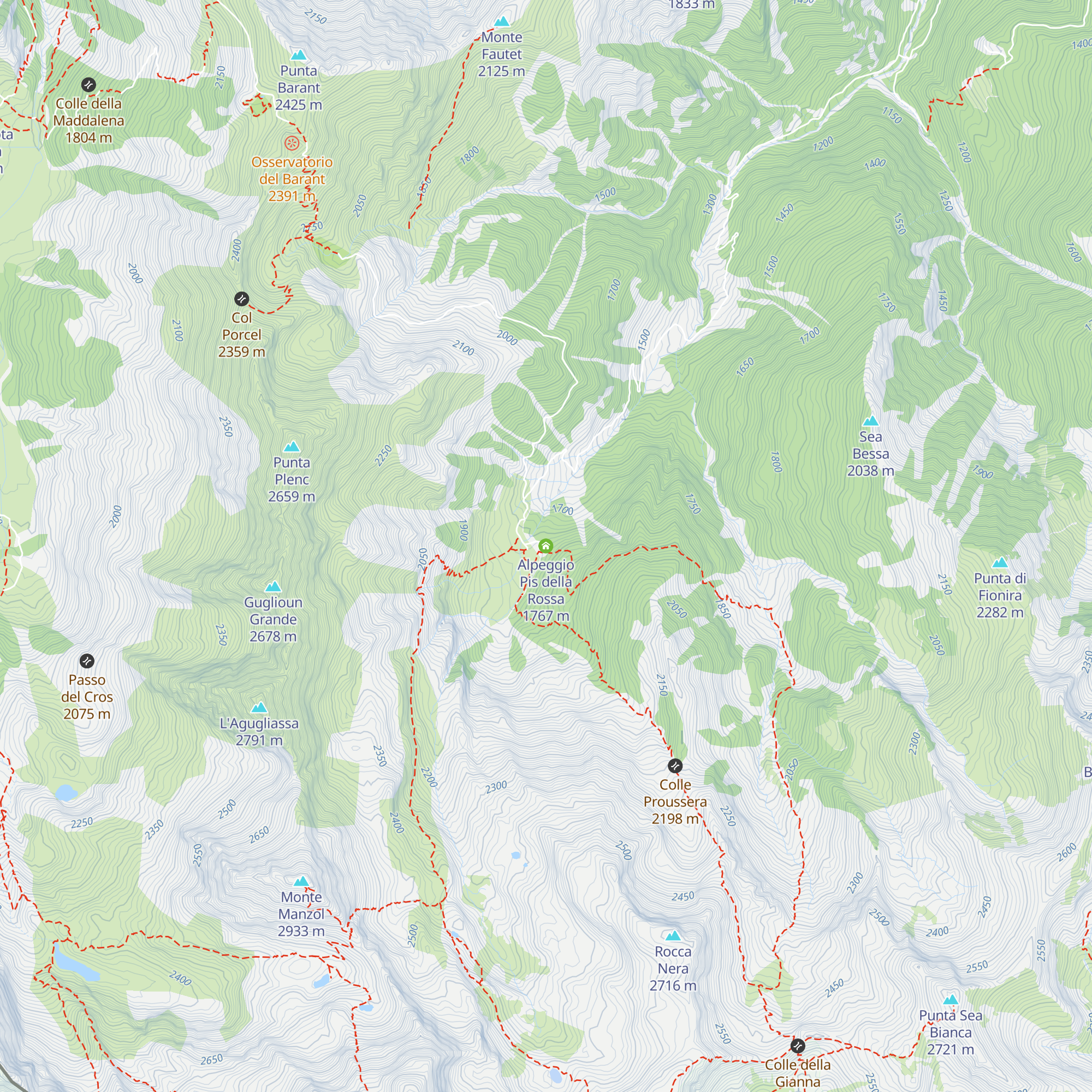 Alpeggio Pis della Rossa map