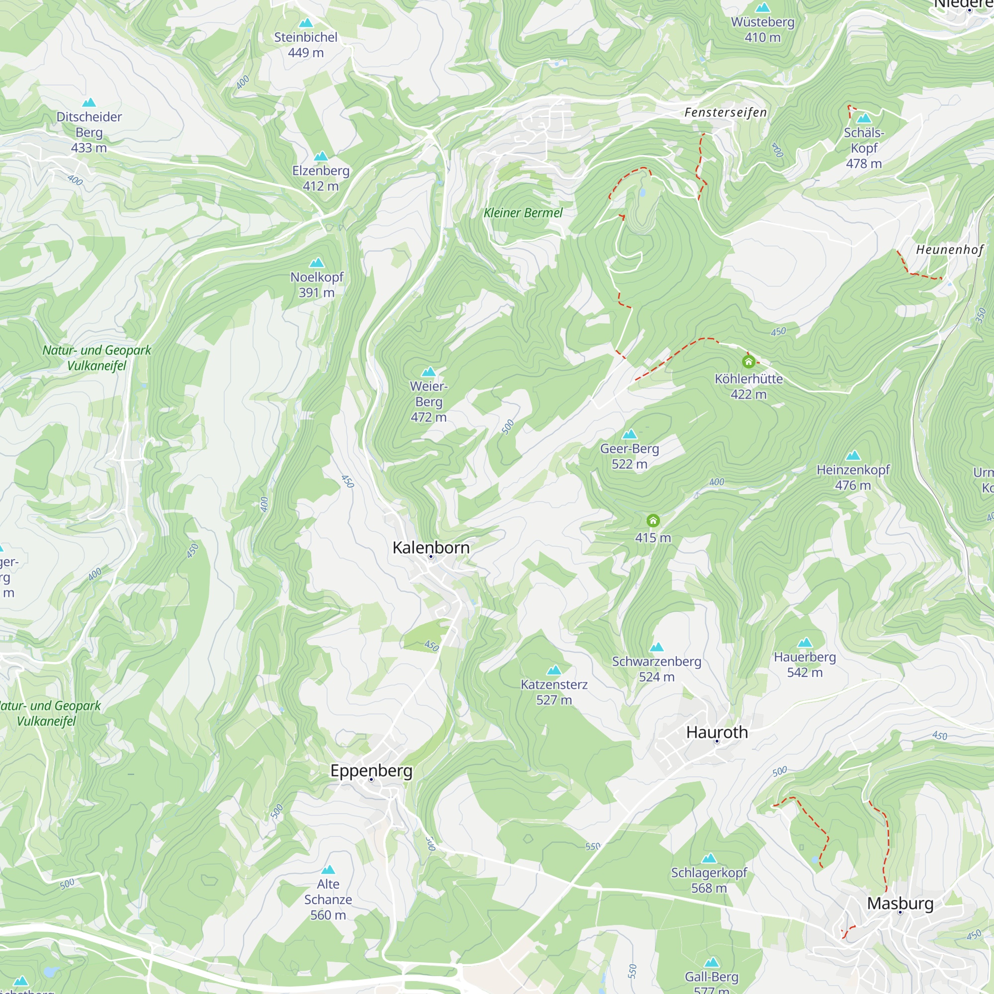 Schutzhütte Kalenborn map