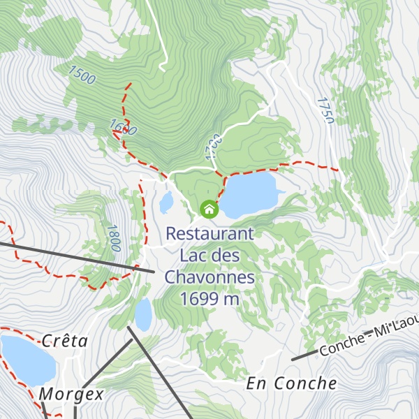 Map of Restaurant Lac des Chavonnes