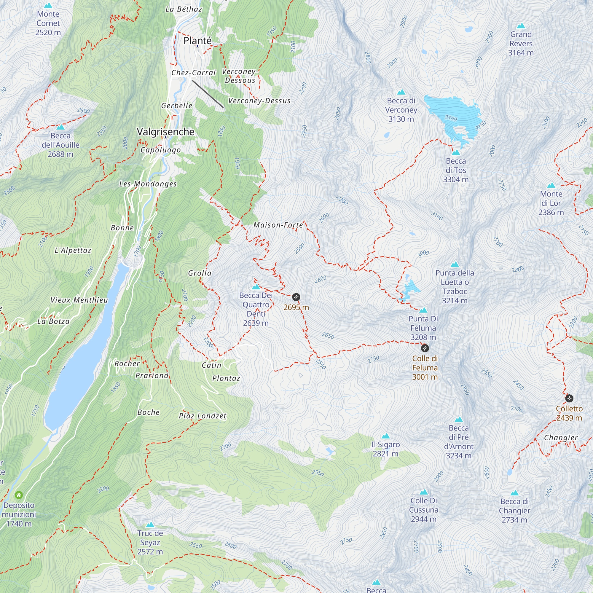 Bivacco Testafochi map