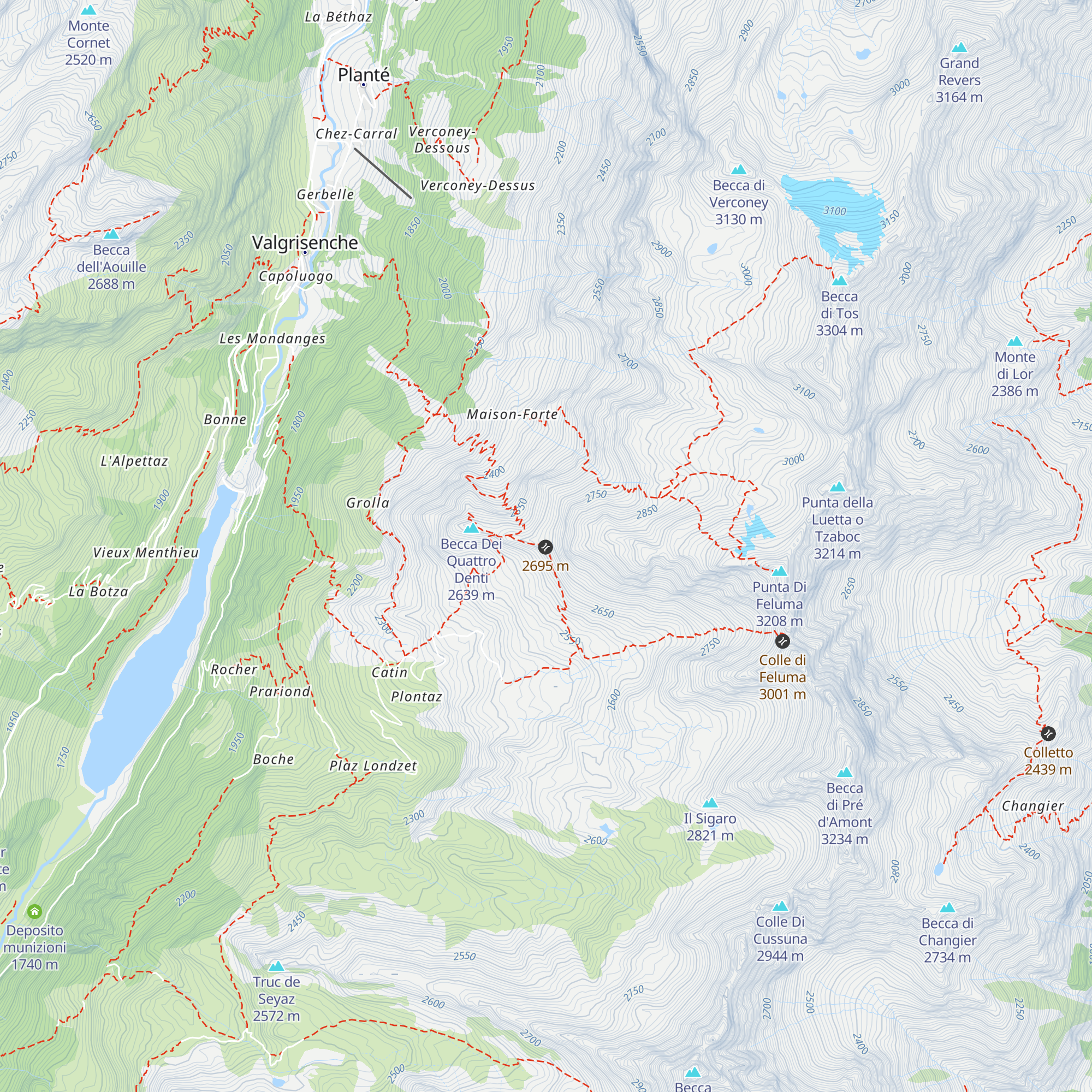 Bivacco Testafochi map