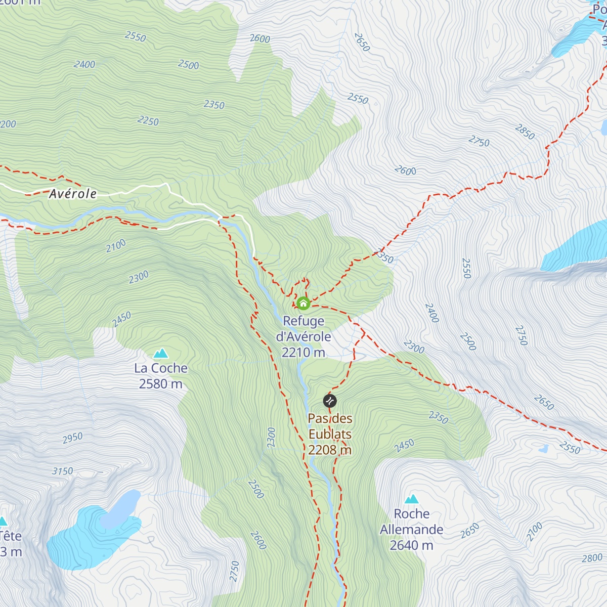 Refuge d'Avérole map