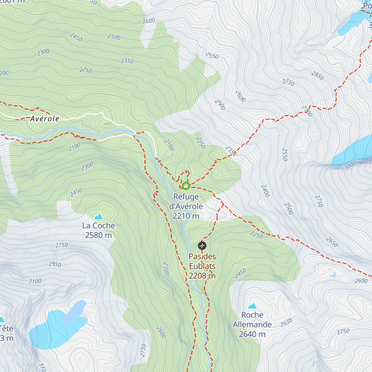 Refuge d'Avérole map