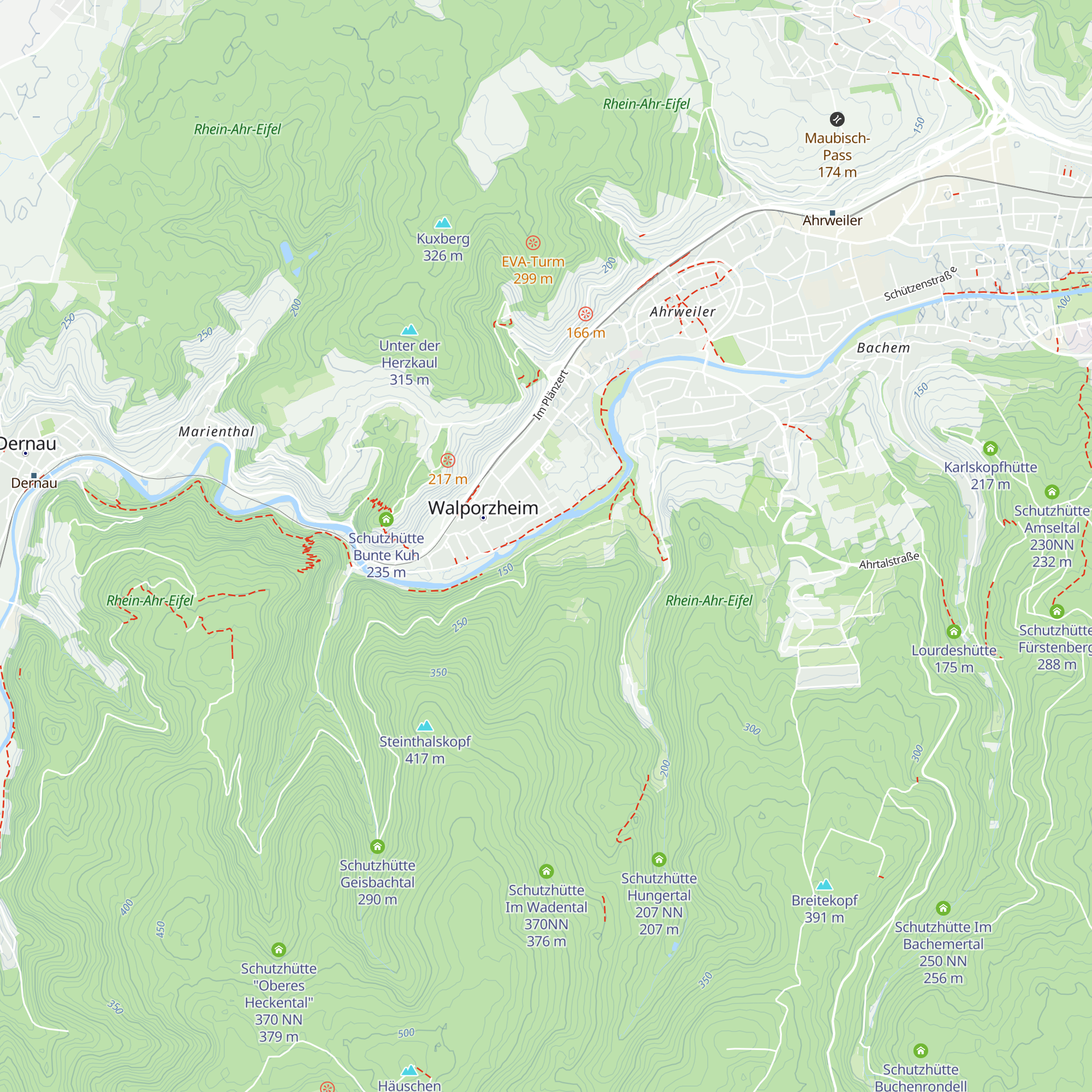 Schutzhütte Junggesellen 120 NN map