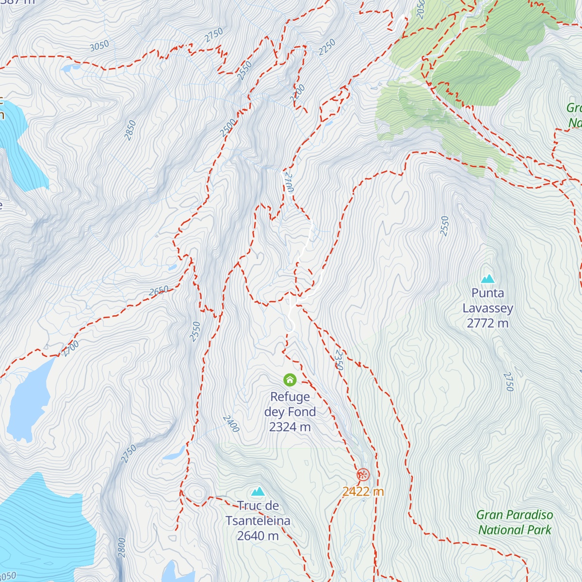 Rifugio Gian Federico Benevolo map
