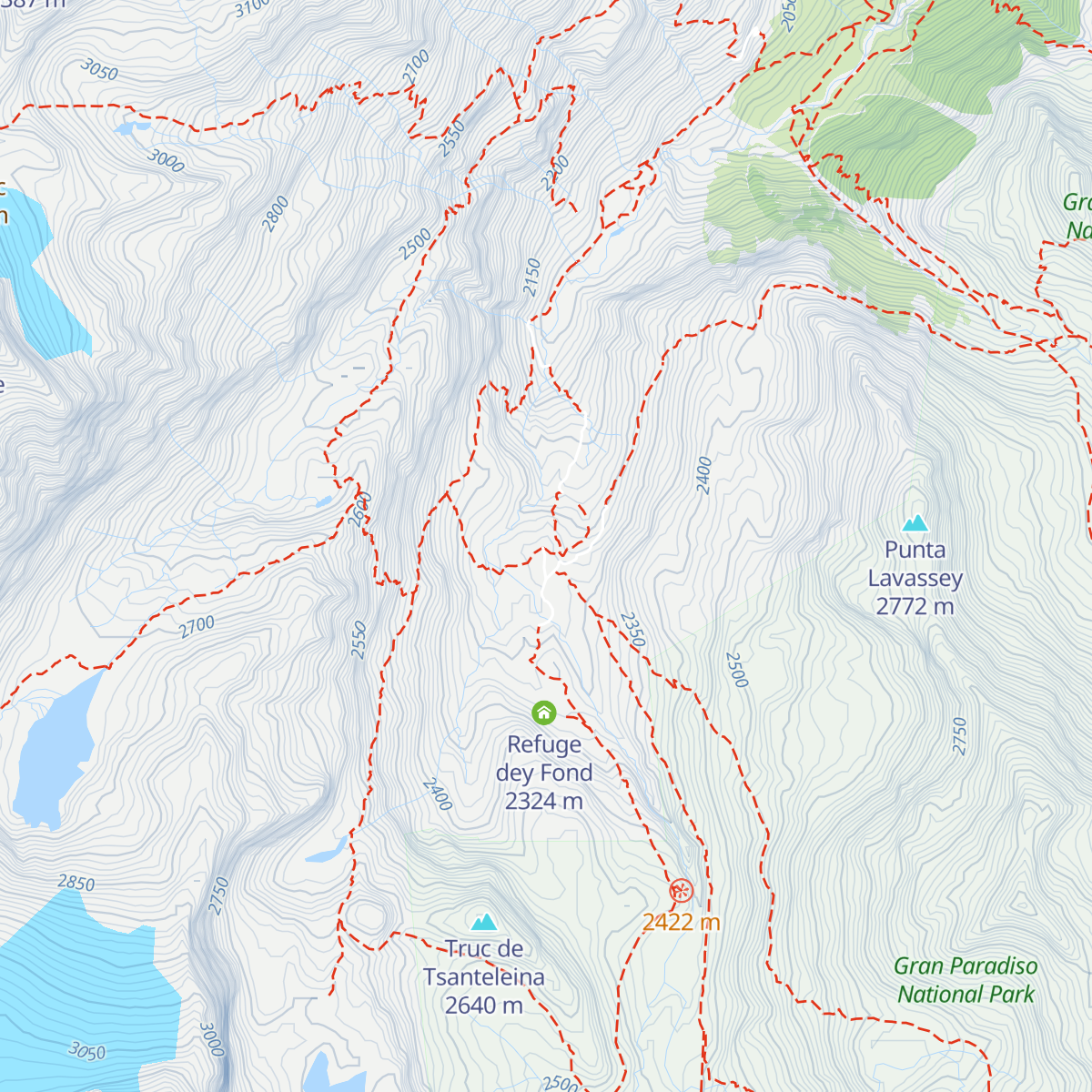 Rifugio Gian Federico Benevolo map