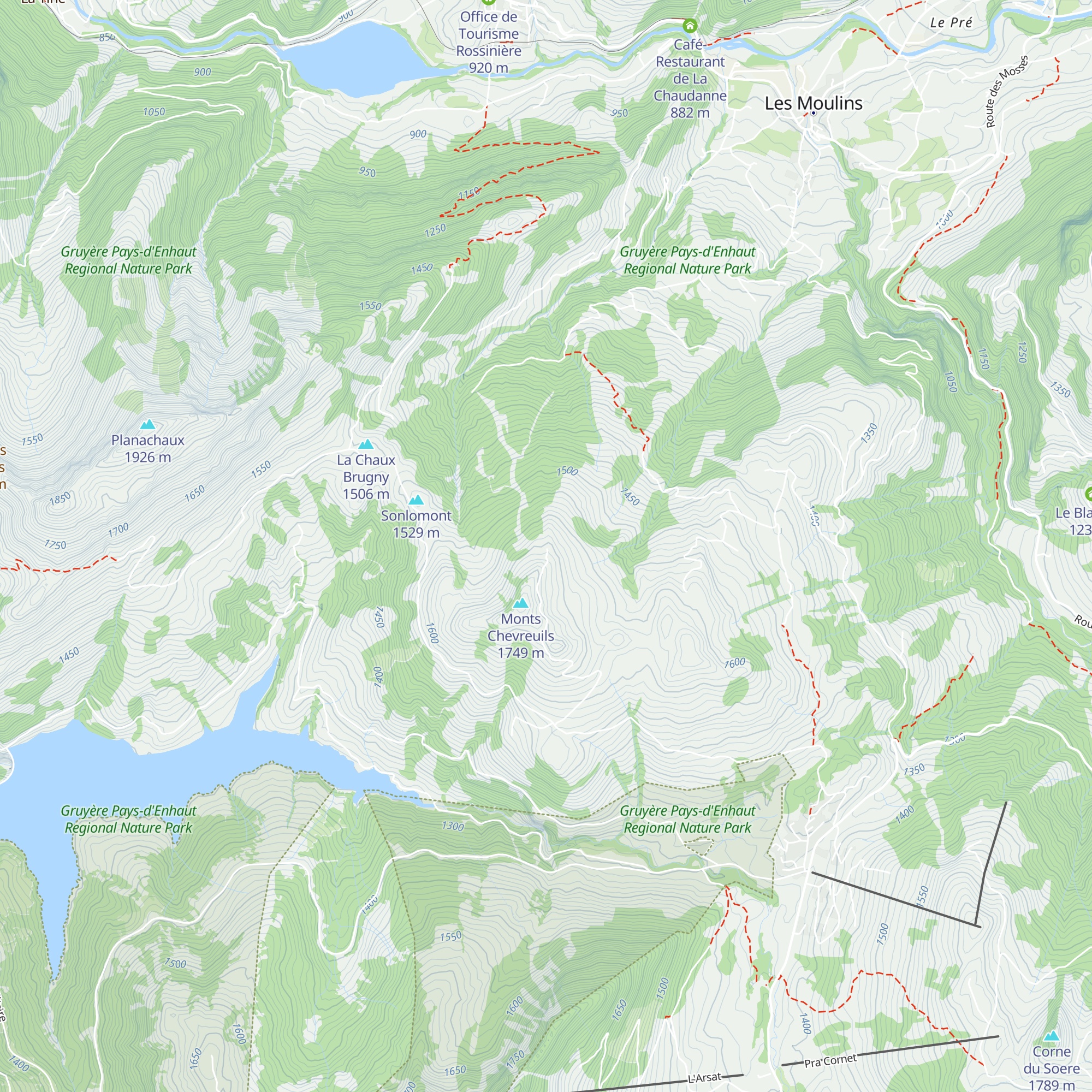 Cabane des Monts-Chevreuils map