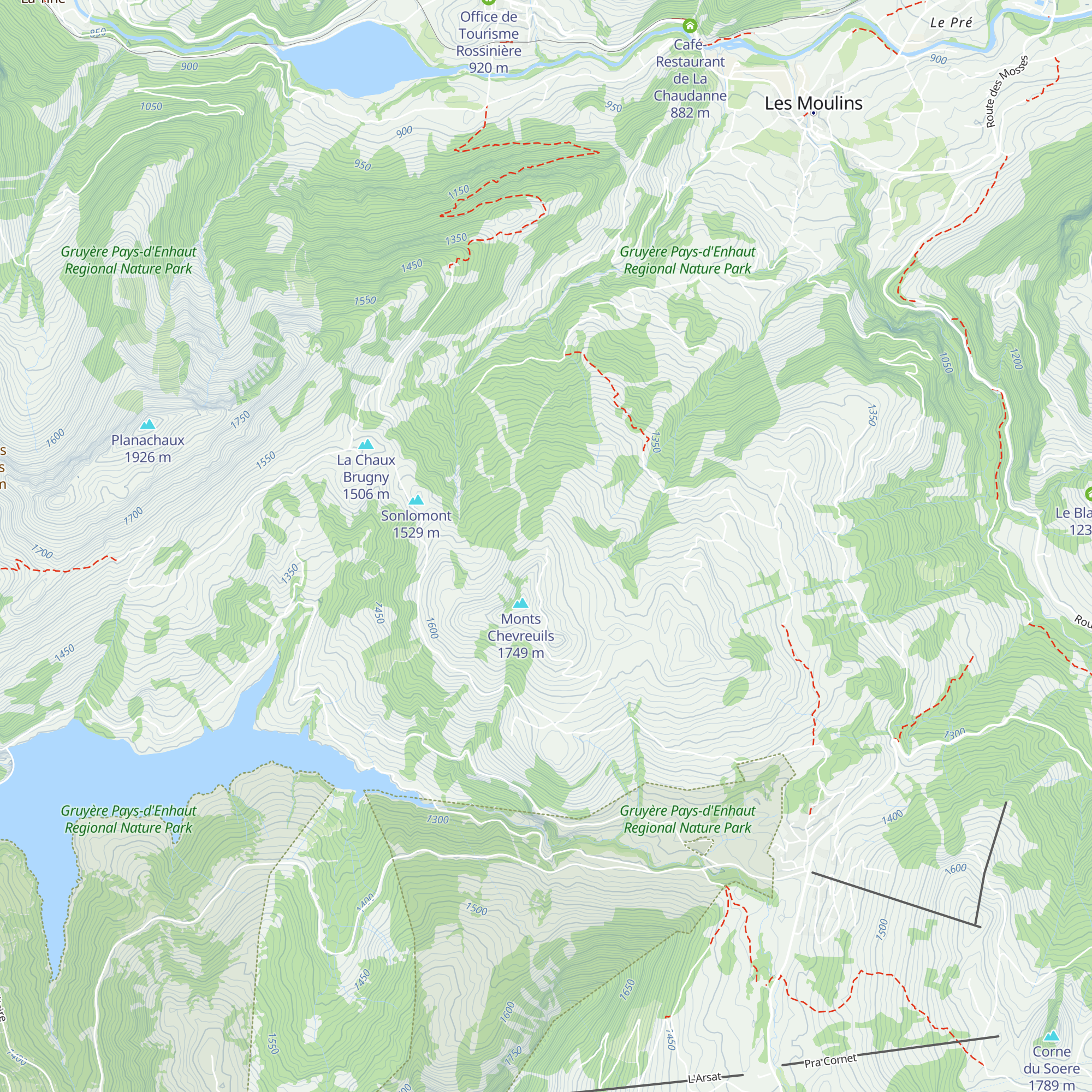 Cabane des Monts-Chevreuils map