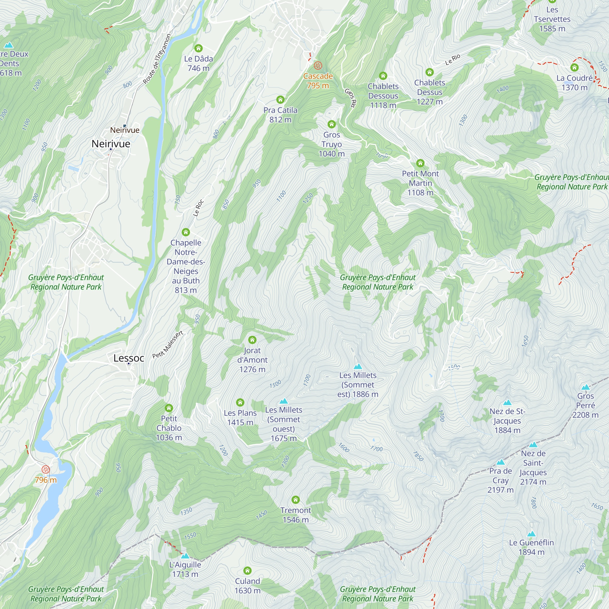 Les Tannes map