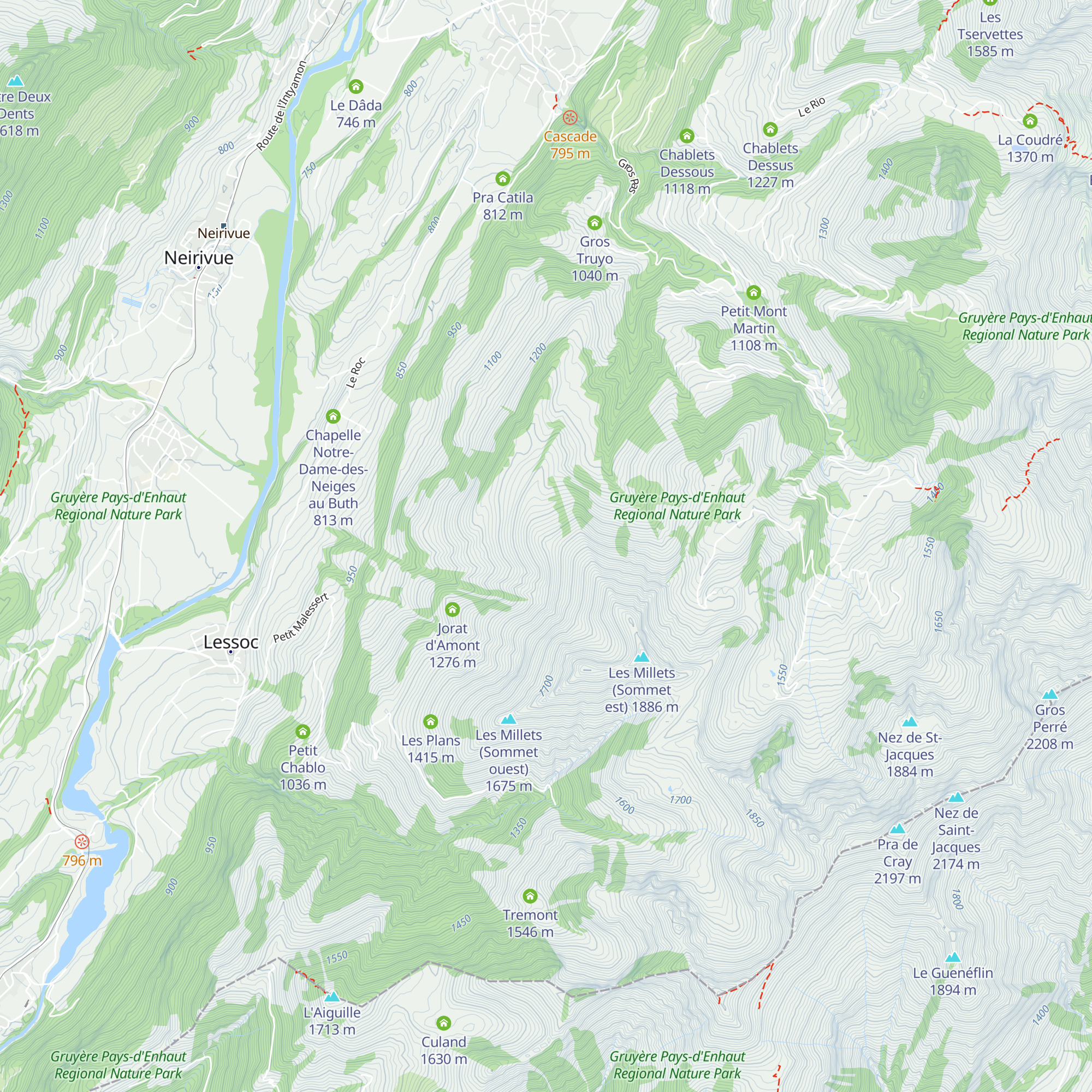 Les Tannes map