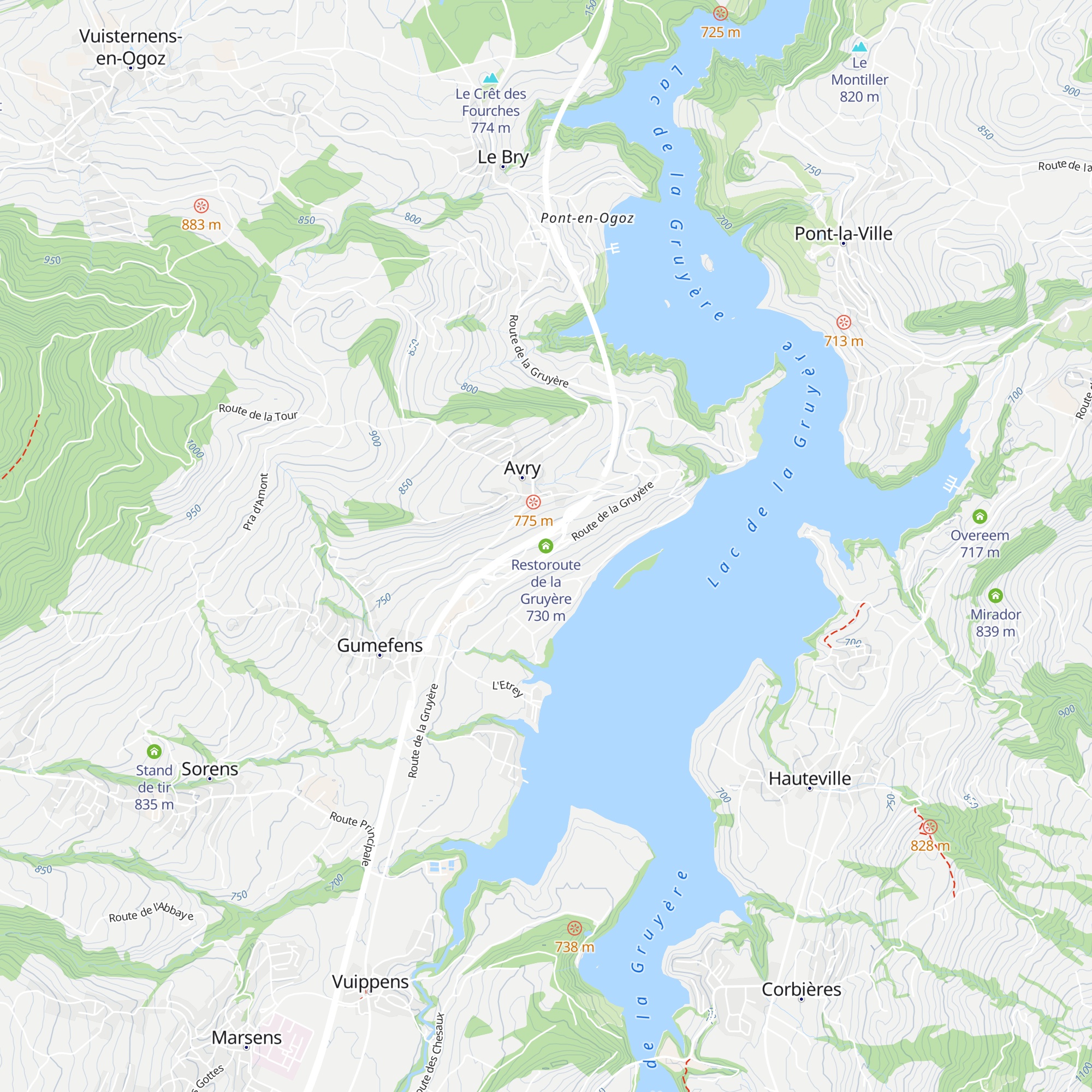 Restoroute de la Gruyère map