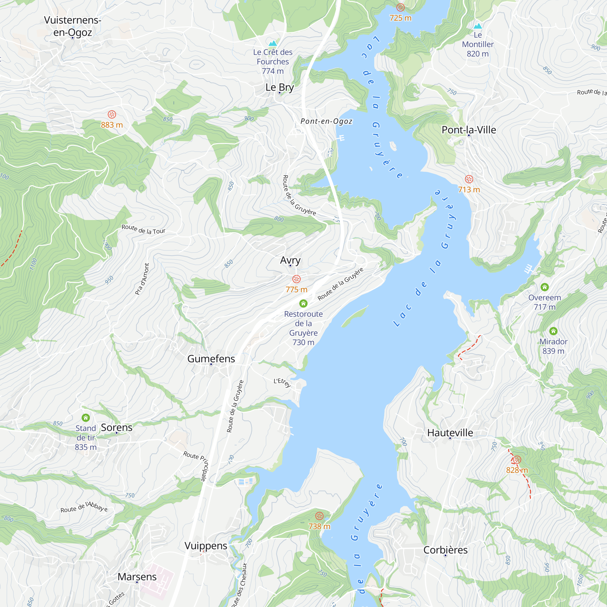 Restoroute de la Gruyère map